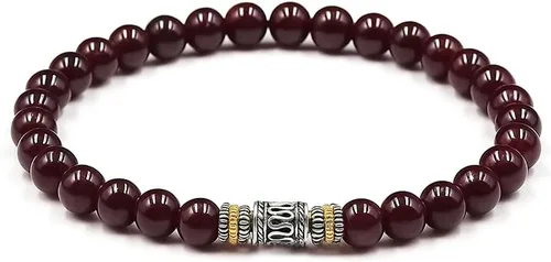 Miniatura 4 de Kartini Studio Garnet Bracelet, Men's Garnet and Sterling Silver Beads Bracelet