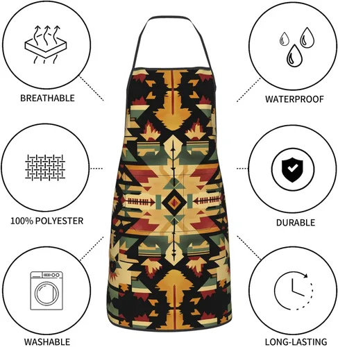 Miniatura 6 de symmetry Printed kitchen apron for housework supermarket hotel barbecue apron 28.3 * 20.4 inches