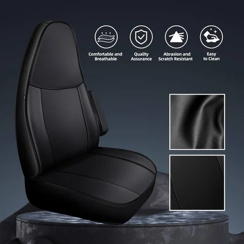 Miniatura 2 de AOMSAZTO Fundas de asiento de coche para Chevy Express Van accesorios 2010-2025 cuero artificial, impermeable, resistente al desgaste