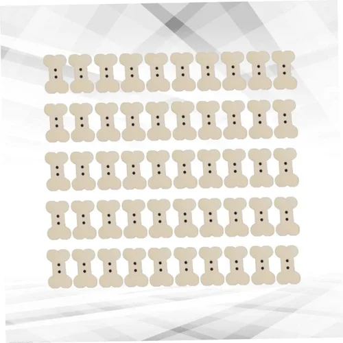 Miniatura 7 de TEHAUX 100 botones de madera con forma de hueso de perro, 2 botones de madera de 0.9 in con 2 agujeros, botones decorativos sin terminar, hebilla