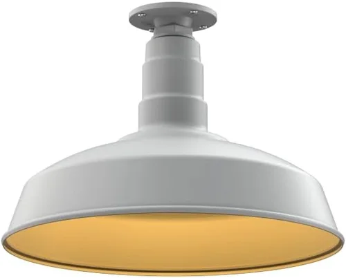 Miniatura 31 de Steel Lighting Co. Carson Barn Light Colgante montado en el techo Cúpula de 16 pulgadas Cable negro Luz de acero de estilo industrial