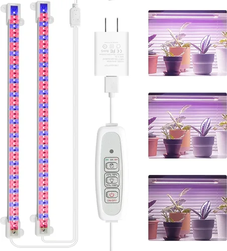 Mosthink - Luces LED para crecimiento de plantas en interiores, tira de luces para plantas de cultivo de 20 W, temporizador de encendido y apagado