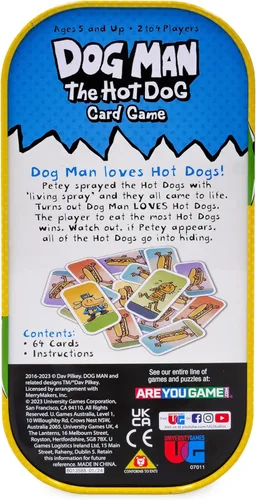 Miniatura 9 de University Games Dog Man Hot Dog - Juego de Cartas en Lata, El Juego de Colección Rápido y Frenético para Niños con Arte de los Libros de Dog Man