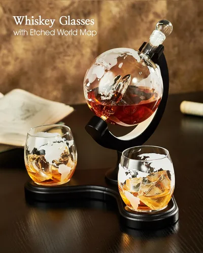 Miniatura 6 de Regalos para hombres y papá, juego de decantadores de whisky Kollea con iluminación única de globo y 7 colores RGB, regalo divertido de Navidad