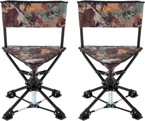 Miniatura 13 de ARROWHEAD OUTDOOR Silla de Caza Giratoria de 360°, Perfecta para Ciegos, Sin Pies que Hundan, Soporta hasta 450lbs, Estuche de Transporte, Marco