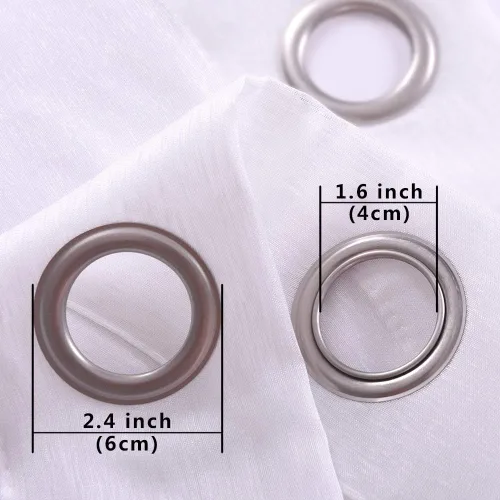 Miniatura 6 de KOUFALL Cortinas traslúcidas de 120 pulgadas de 2 paneles con ojales, juego extra largo de 10 pies de largo, cortinas altas para ventana grande, 52