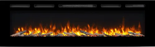 Miniatura 10 de PuraFlame Alice - Chimenea eléctrica de 50 pulgadas empotrable, montaje enrasado para 2 x 6 pernos, juego de troncos y cristal, calentador de 1500