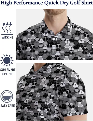 Miniatura 8 de Camisas polo divertidas para hombre de los años 80, camisas de golf de secado rápido que absorben la humedad, divertidas camisas polo de golf