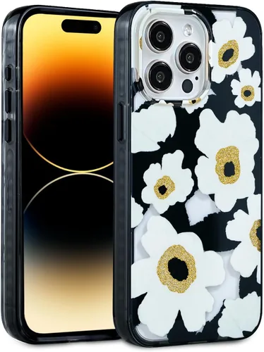 Miniatura 53 de SCORPIFY Funda para iPhone 15 Pro Max con diseño floral de Nemophila azul, bonita funda transparente para teléfono para mujeres y niñas