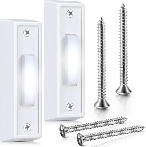 Saillong Botón de Timbre Iluminado de 2 Piezas, Interruptor de Abridor de Puerta de Garaje Montado en la Pared de Navidad con Luz LED Compatible con