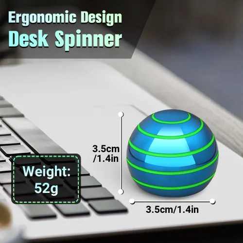 Miniatura 3 de Juguetes giratorios luminosos de escritorio para niños y adultos, spinner fidget de ilusión óptica de metal que brilla en la oscuridad, bola