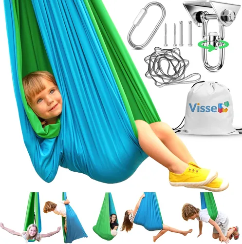 Columpio sensorial para niños en interiores y exteriores – Columpio calmante de terapia de capullo, soporta 300 libras – Hamaca sensorial tipo