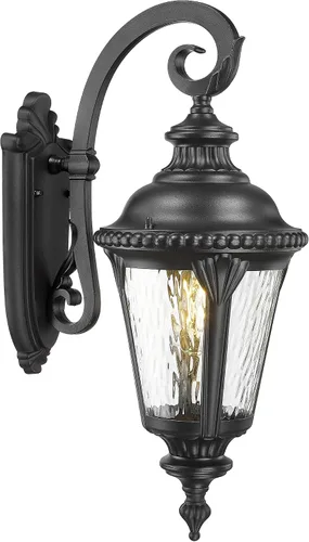 Emliviar XE265B-M BK-SW - Lámpara de pared clásica negra de 24.4 pulgadas, color negro, para pasillo, base E26 de 60 W máximo, XE265B-M BK-SW