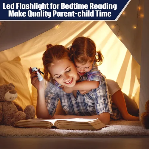 Miniatura 4 de VIHOSE 12 piezas de linternas mini a granel, linternas de mano brillantes de aluminio con cordón, linternas LED pequeñas para lectura nocturna