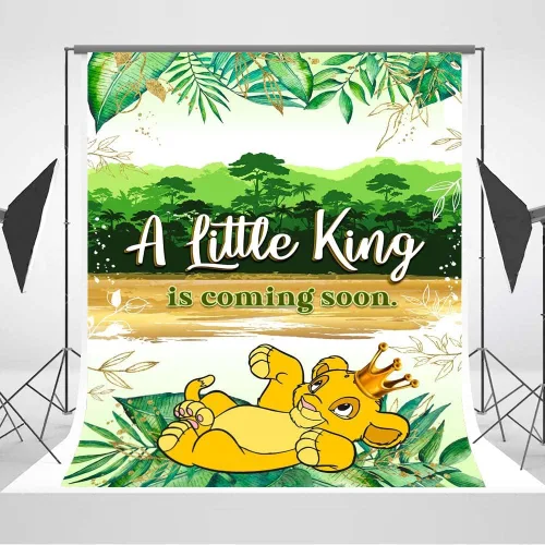 Miniatura 2 de Similar Decoraciones de baby shower para niños, 5 x 7 pies, telón de fondo africano Baby Shower de vinilo para baby shower, Simba Wild One Jungle