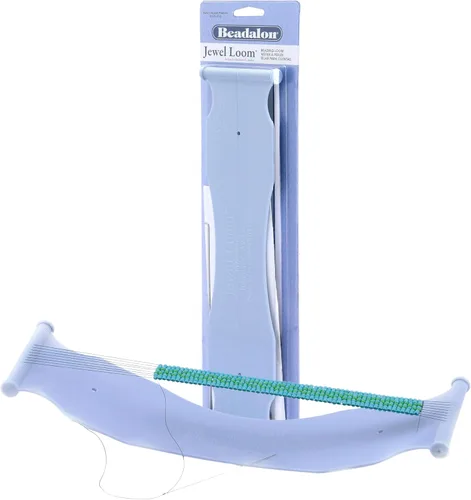 Beadalon Jewel Loom - Telar de tejido de joyería de 2.75 x 10.5 pulgadas para pulseras, puños y patrones de cuentas
