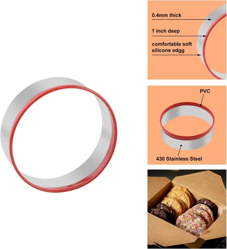 Miniatura 5 de Juego de 4 cortadores de galletas redondos, cortador de galletas de círculo pequeño, tamaño 1 pulgada, 1.4 pulgadas, 2 pulgadas, 3 pulgadas, juego