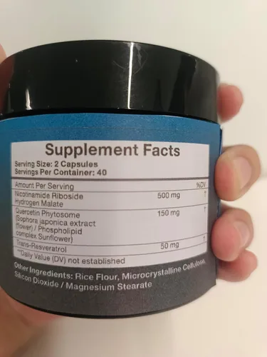 Miniatura 7 de NAD+ Suplemento licotinamida ribosida liposomal resveratrol 1000mg Suplemento orgánico puro para un envejecimiento saludable, cerebro, energía