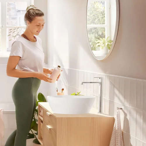 Miniatura 5 de hansgrohe Rebris S 72524001 - Grifo de baño de 1 agujero, fregadero de una sola manija, grifo de lavabo de baño para tocador de 1.2 GPM, cromado