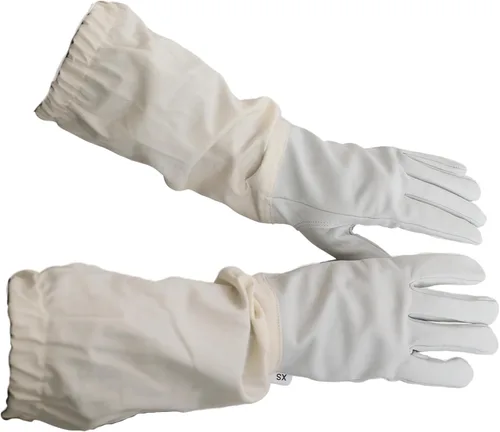 Miniatura 2 de Guantes de apicultura – Guantes de piel de cabra para hombres y mujeres, equipo de protección para abejas con mangas largas de lona y puños