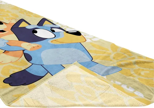 Miniatura 6 de Jay Franco Bluey & Bingo toalla de playa/baño/piscina para niños - Toalla 100% algodón súper suave y absorbente, mide 28 x 58 pulgadas Amarillo