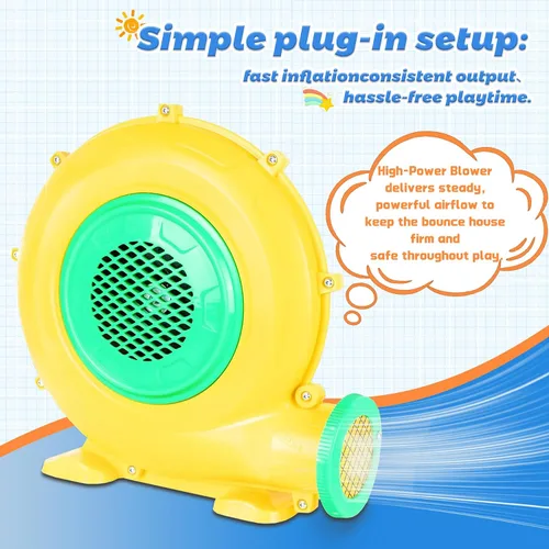 Miniatura 6 de Casa hinchable inflable para niños de 3 a 10 años, casa hinchable con gran tobogán y soplador, 13 pies de largo x 8.2 pies de ancho x 8 pies