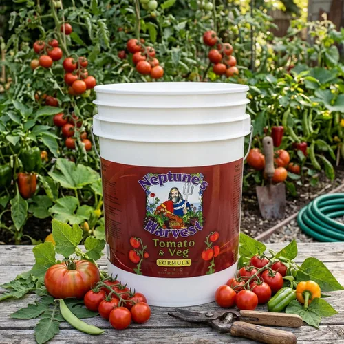 Miniatura 6 de Neptune's Harvest Fertilizante orgánico para plantas de tomate y verduras (2-4-2) – Alimento líquido para plantas con pescado fresco, algas marinas