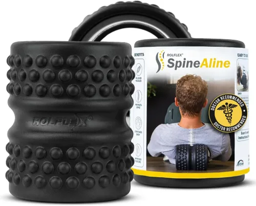 Rolflex SpineAline Rodillo de espalda – Rodillos musculares herramienta de alineación de columna vertebral de tejido profundo – Rodillos ergonómicos