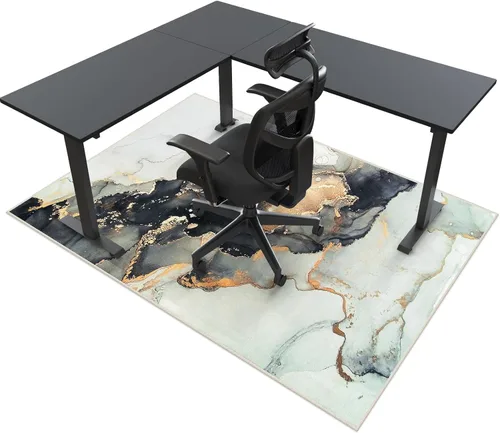 Miniatura 13 de Anidaroel Alfombrilla para silla de 48"x60" para piso de madera dura/piso de azulejos, alfombrilla de silla de escritorio para pisos duros, Rojo