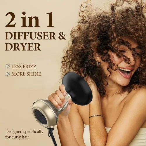 Miniatura 2 de BAUTIA Difusor de secador de pelo para cabello rizado, difusor de secador de pelo para secar con soplado y voluminizar, difusor ligero de cabello