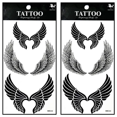 Tatuajes 2 hojas de fantasía ángel águila pájaro alas temporales tatuajes adhesivos falsos cuerpo brazo pecho hombro tatuajes para adolescentes, 32.