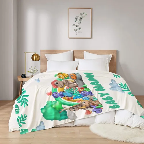 Miniatura 6 de Manta con nombre de bebé con diseño de dinosaurios, regalos para amantes de los dinosaurios, niñas, niños, adolescentes y adultos, mantas