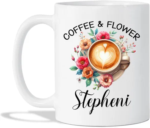 Miniatura 8 de Taza de café personalizada de cactus, taza de flores de cactus con nombre, taza de té de cactus, taza de cerámica con nombre personalizado, regalos
