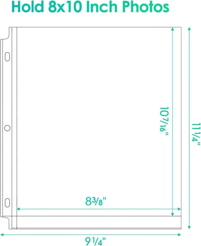 Miniatura 2 de MaxGear Paquete de 30 fundas de fotos de 8 x 10 pulgadas para carpeta de 3 anillos (60 imágenes), protectores de páginas de archivo de alta