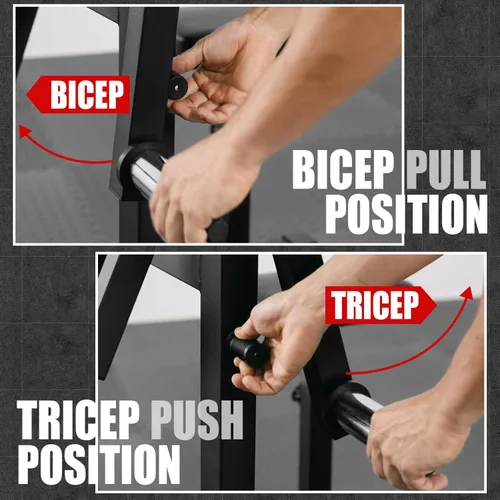 Miniatura 4 de GMWD Máquina de Curl de Bíceps y Tríceps, Máquina de Curls de Bíceps y Extensión de Tríceps con Carga de Placas de 250 Libras, Equipo de Ejercicio 2