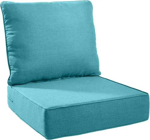 Miniatura 30 de Rilyson Cojines de patio para muebles de exterior, 22 x 24 pulgadas, respaldo alto y asiento profundo, cojín de exterior para sillas de patio, sofá