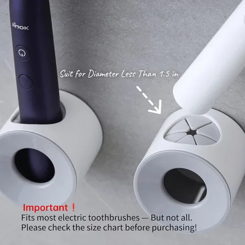 Miniatura 2 de Soporte para cepillo de dientes eléctrico, montado en la pared para ducha que ahorra espacio, organizador de almacenamiento de baño para niños, Gris