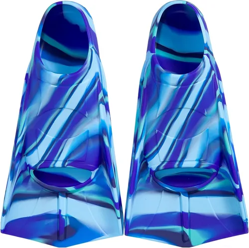 Miniatura 32 de Aletas de natación para niños, aletas cortas para niños y jóvenes, aletas de natación para entrenamiento de natación para niños, niñas, niños Azul