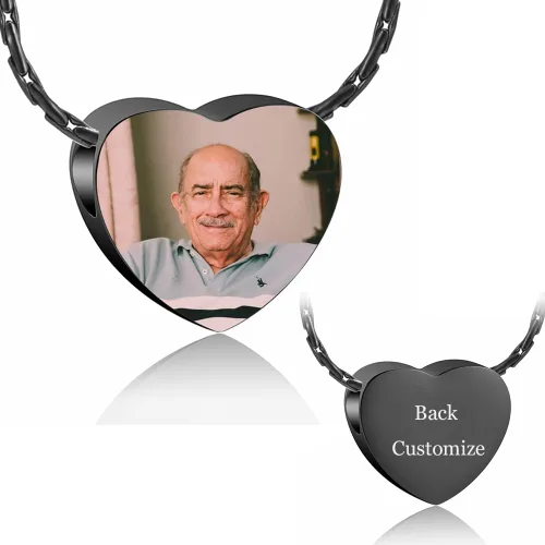 Miniatura 108 de constantlife Joyería de cremación para cenizas – Colgante de corazón conmemorativo collar de urna conmemorativa soporte para cenizas de acero
