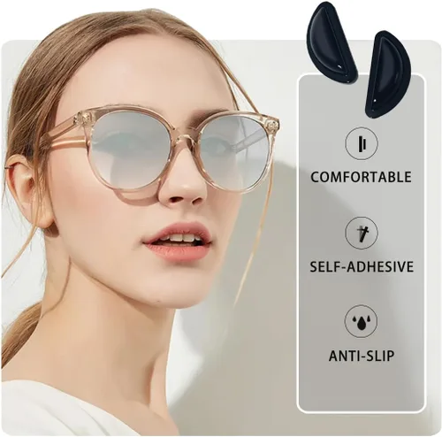 Miniatura 5 de Almohadillas de nariz antideslizantes para lentes de cámara de aire, cojines adhesivos de silicona suave, 30 almohadillas nasales para anteojos