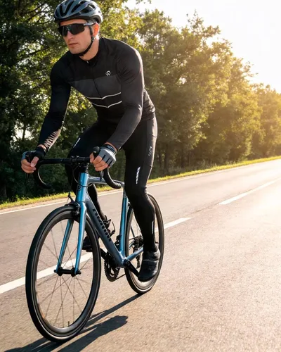 Miniatura 3 de ROTTO Camiseta de ciclismo para hombre, manga larga, línea simple, serie