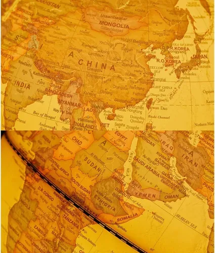 Miniatura 5 de Geographic Globes Vintage Rotating Globe With Mahogany Base Vintage Globes Desktop World Globe Education Geographic Globes Fun Illuminated