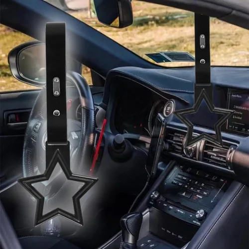 Miniatura 2 de Q1-TECH, JDM Tsurikawa Anillo Japonés de Tren Subterráneo Autobús Coche Manija Linda con Forma de Estrella Correa de Mano Anillos de Advertencia
