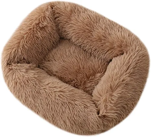 Miniatura 10 de La La Pet® Cama de dona para perros y gatos, acogedora cama para mascotas, cama para perros madriguera, cama calmante para mascotas, almohada
