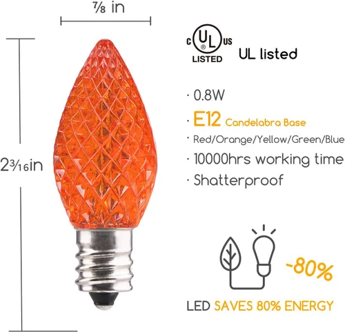 Miniatura 3 de Brightown - Bombilla LED C7 de repuesto para tira de luces de Navidad
