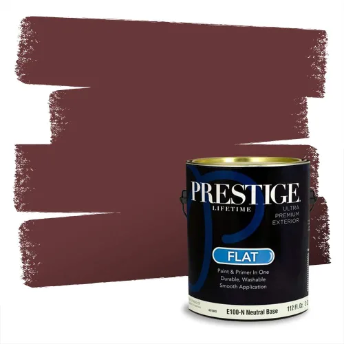 Miniatura 220 de Prestige Paints Pintura exterior e imprimación en uno, 1 galón, plano, coincidencia comparable de Valspar* Amber Rose*