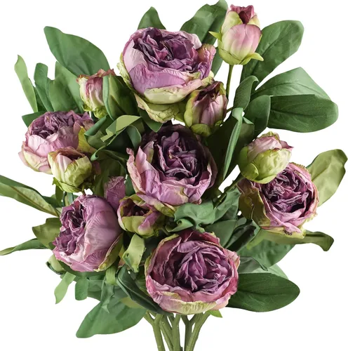 Miniatura 37 de FiveSeasonStuff - Peonías y hortensias artificiales de seda, ideal para decoración de bodas, novias, hogar, decoración de centro de mesa (2 ramos).