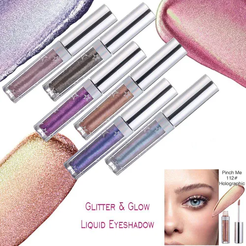 Miniatura 4 de Sombra de ojos líquida de 12 colores de larga duración, impermeable, brillante, brillante, brillante, líquido mate, sombra de ojos líquida plateada