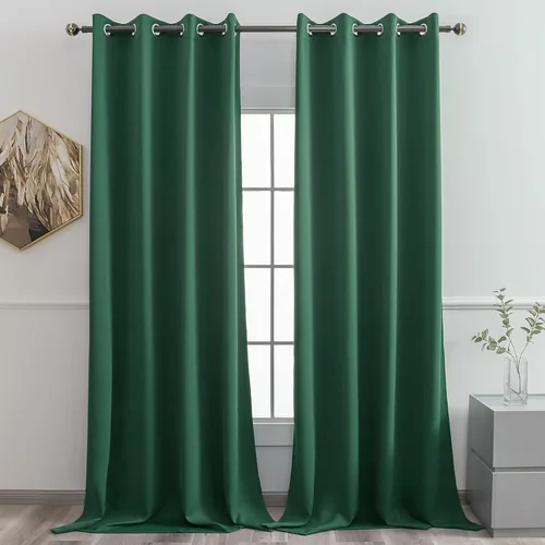 Miniatura 68 de YGO - Cortinas verdes de 183 cm de ancho por 213 cm de largo para dormitorio - Cortinas opacas con ojales en la parte superior, extra anchas