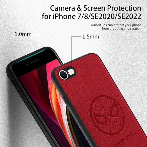 Miniatura 5 de IRON SPIDER Funda para iPhone SE 2020 y iPhone SE 2022, con personaje de superhéroe compatible con iPhone 8, funda de piel color rojo